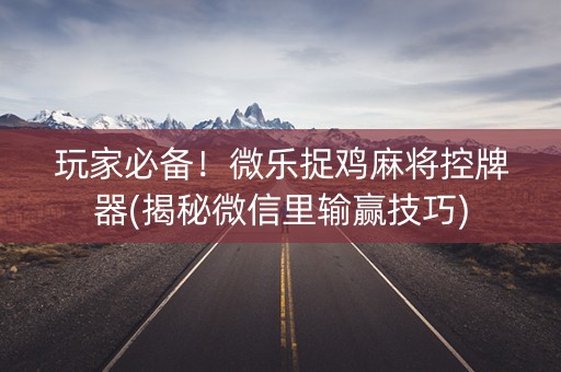 玩家必备！微乐捉鸡麻将控牌器(揭秘微信里输赢技巧)