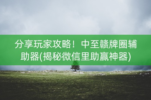分享玩家攻略！中至赣牌圈辅助器(揭秘微信里助赢神器)