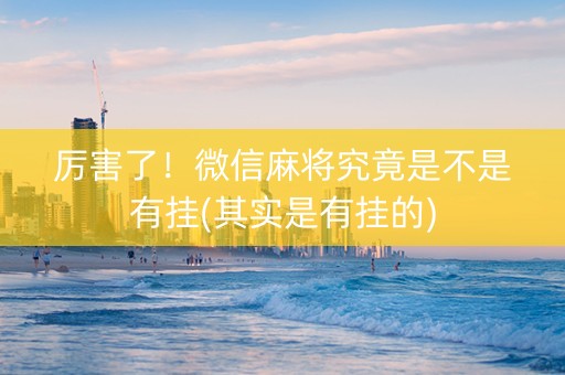 厉害了！微信麻将究竟是不是有挂(其实是有挂的)