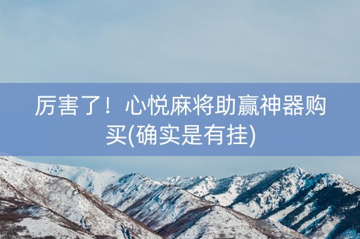 厉害了！心悦麻将助赢神器购买(确实是有挂)