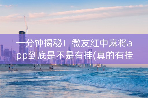 一分钟揭秘！微友红中麻将app到底是不是有挂(真的有挂)