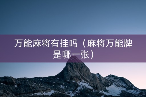 万能麻将有挂吗（麻将万能牌是哪一张）