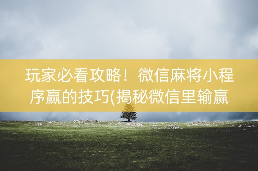 玩家必看攻略！微信麻将小程序赢的技巧(揭秘微信里输赢规律)