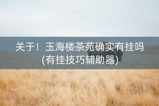 关于！玉海楼茶苑确实有挂吗(有挂技巧辅助器)