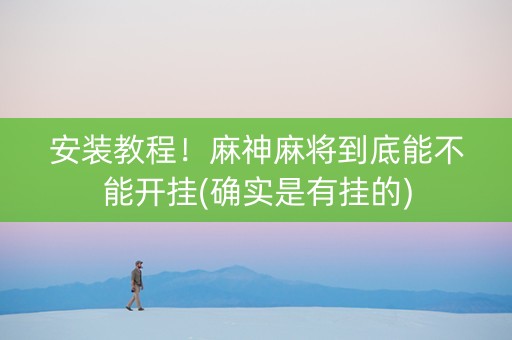 安装教程！麻神麻将到底能不能开挂(确实是有挂的)