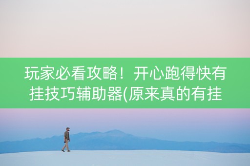 玩家必看攻略！开心跑得快有挂技巧辅助器(原来真的有挂)