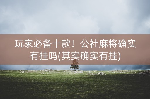 玩家必备十款！公社麻将确实有挂吗(其实确实有挂)