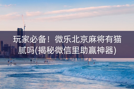 玩家必备！微乐北京麻将有猫腻吗(揭秘微信里助赢神器)