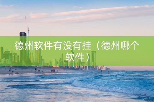 德州软件有没有挂（德州哪个软件）