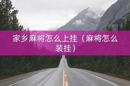 家乡麻将怎么上挂（麻将怎么装挂）