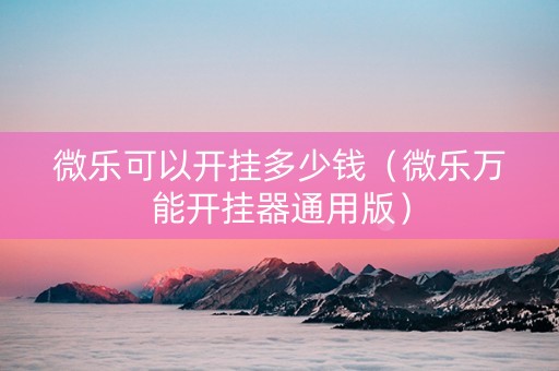 微乐可以开挂多少钱（微乐万能开挂器通用版）