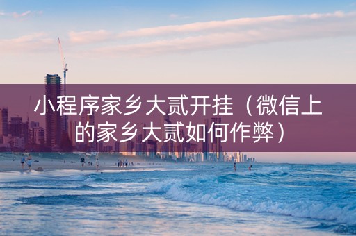 小程序家乡大贰开挂（微信上的家乡大贰如何作弊）