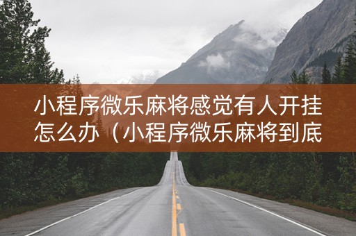 小程序微乐麻将感觉有人开挂怎么办（小程序微乐麻将到底是不是有挂）