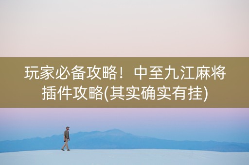玩家必备攻略！中至九江麻将插件攻略(其实确实有挂)
