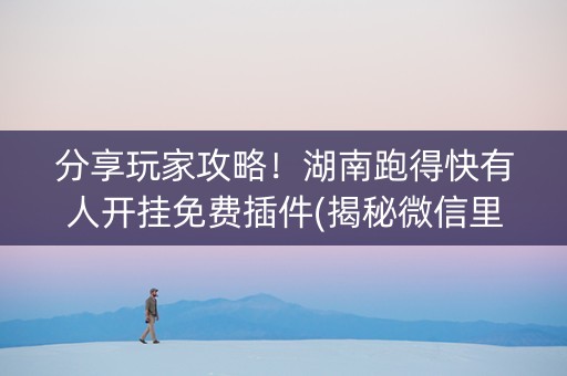 分享玩家攻略！湖南跑得快有人开挂免费插件(揭秘微信里最新神器下载)