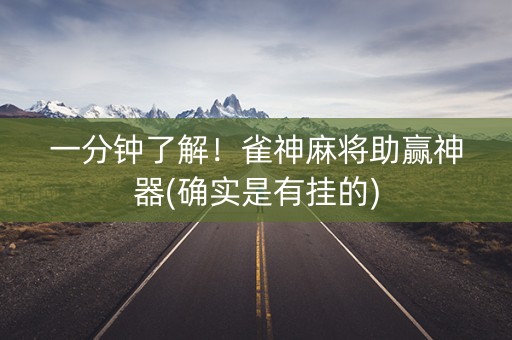 一分钟了解！雀神麻将助赢神器(确实是有挂的)