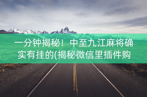 一分钟揭秘！中至九江麻将确实有挂的(揭秘微信里插件购买)