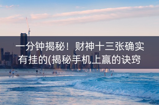 一分钟揭秘！财神十三张确实有挂的(揭秘手机上赢的诀窍)