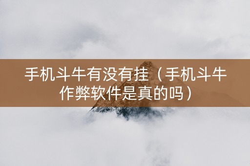 手机斗牛有没有挂（手机斗牛作弊软件是真的吗）