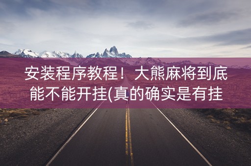 安装程序教程！大熊麻将到底能不能开挂(真的确实是有挂)