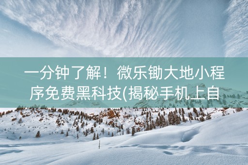 一分钟了解！微乐锄大地小程序免费黑科技(揭秘手机上自建房怎么赢)