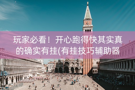 玩家必看！开心跑得快其实真的确实有挂(有挂技巧辅助器)