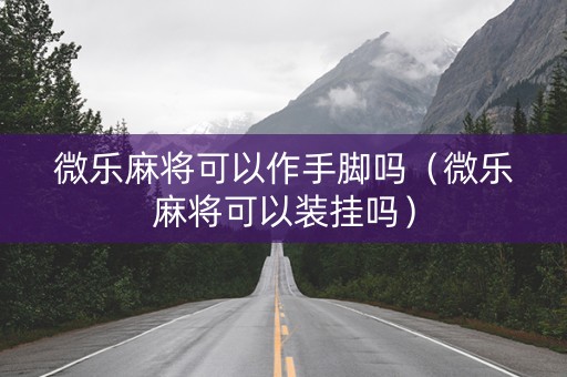 微乐麻将可以作手脚吗（微乐麻将可以装挂吗）
