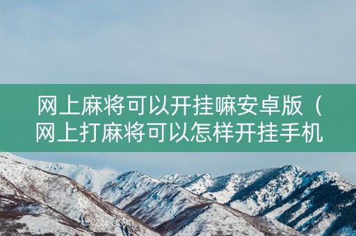网上麻将可以开挂嘛安卓版（网上打麻将可以怎样开挂手机）