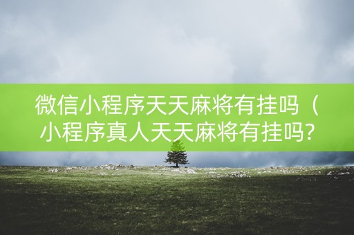 微信小程序天天麻将有挂吗（小程序真人天天麻将有挂吗?）