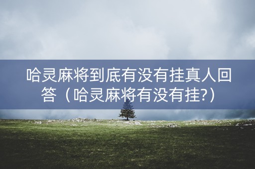 哈灵麻将到底有没有挂真人回答（哈灵麻将有没有挂?）