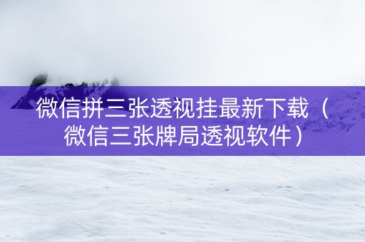 微信拼三张透视挂最新下载（微信三张牌局透视软件）