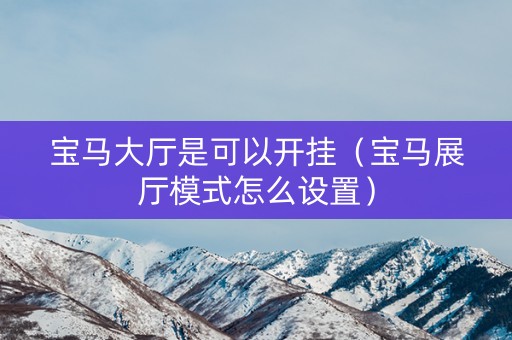 宝马大厅是可以开挂（宝马展厅模式怎么设置）