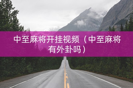 中至麻将开挂视频（中至麻将有外卦吗）