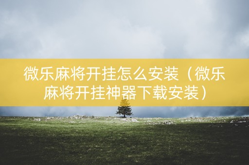 微乐麻将开挂怎么安装（微乐麻将开挂神器下载安装）