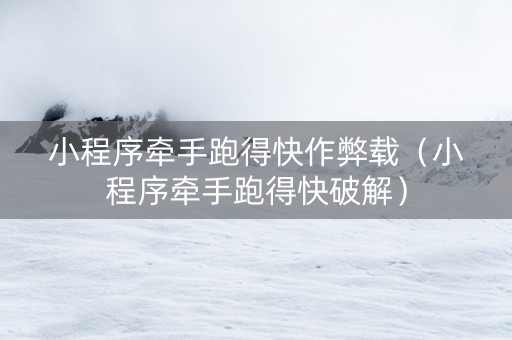 小程序牵手跑得快作弊载（小程序牵手跑得快破解）