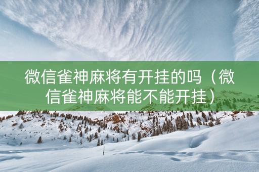 微信雀神麻将有开挂的吗（微信雀神麻将能不能开挂）