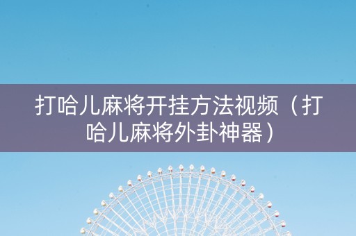 打哈儿麻将开挂方法视频（打哈儿麻将外卦神器）