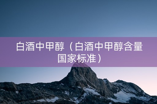 白酒中甲醇（白酒中甲醇含量国家标准）