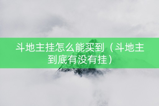 斗地主挂怎么能买到（斗地主到底有没有挂）