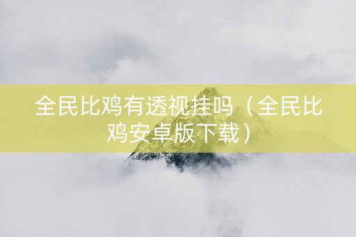 全民比鸡有透视挂吗（全民比鸡安卓版下载）