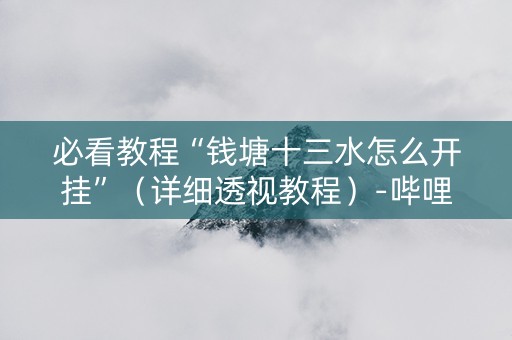 必看教程“钱塘十三水怎么开挂”（详细透视教程）-哔哩哔哩
