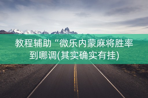 教程辅助“微乐内蒙麻将胜率到哪调(其实确实有挂)