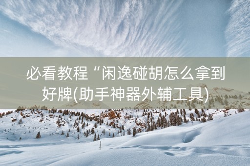 必看教程“闲逸碰胡怎么拿到好牌(助手神器外辅工具)