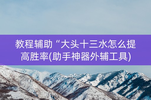 教程辅助“大头十三水怎么提高胜率(助手神器外辅工具)