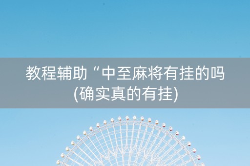 教程辅助“中至麻将有挂的吗(确实真的有挂)