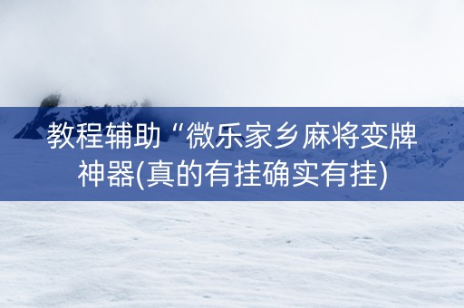 教程辅助“微乐家乡麻将变牌神器(真的有挂确实有挂)