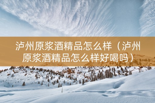 泸州原浆酒精品怎么样（泸州原浆酒精品怎么样好喝吗）