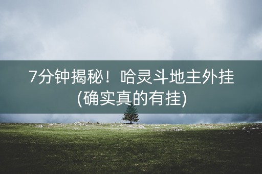 7分钟揭秘！哈灵斗地主外挂(确实真的有挂)