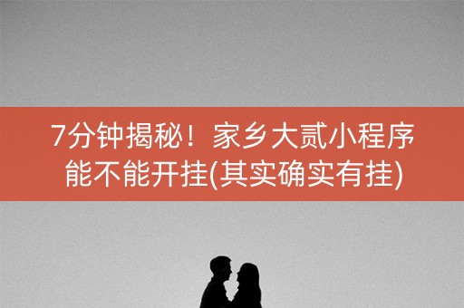 7分钟揭秘！家乡大贰小程序能不能开挂(其实确实有挂)