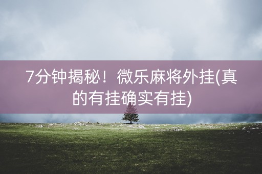 7分钟揭秘！微乐麻将外挂(真的有挂确实有挂)